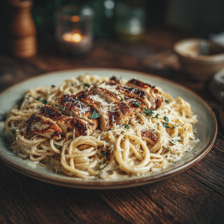 Caramelized Onion Pasta with Chicken