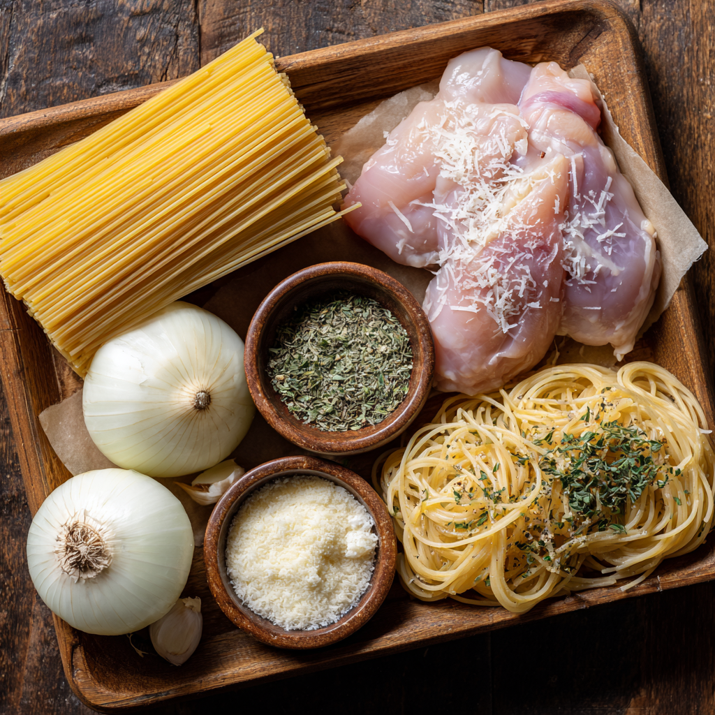 Caramelized Onion Pasta with Chicken