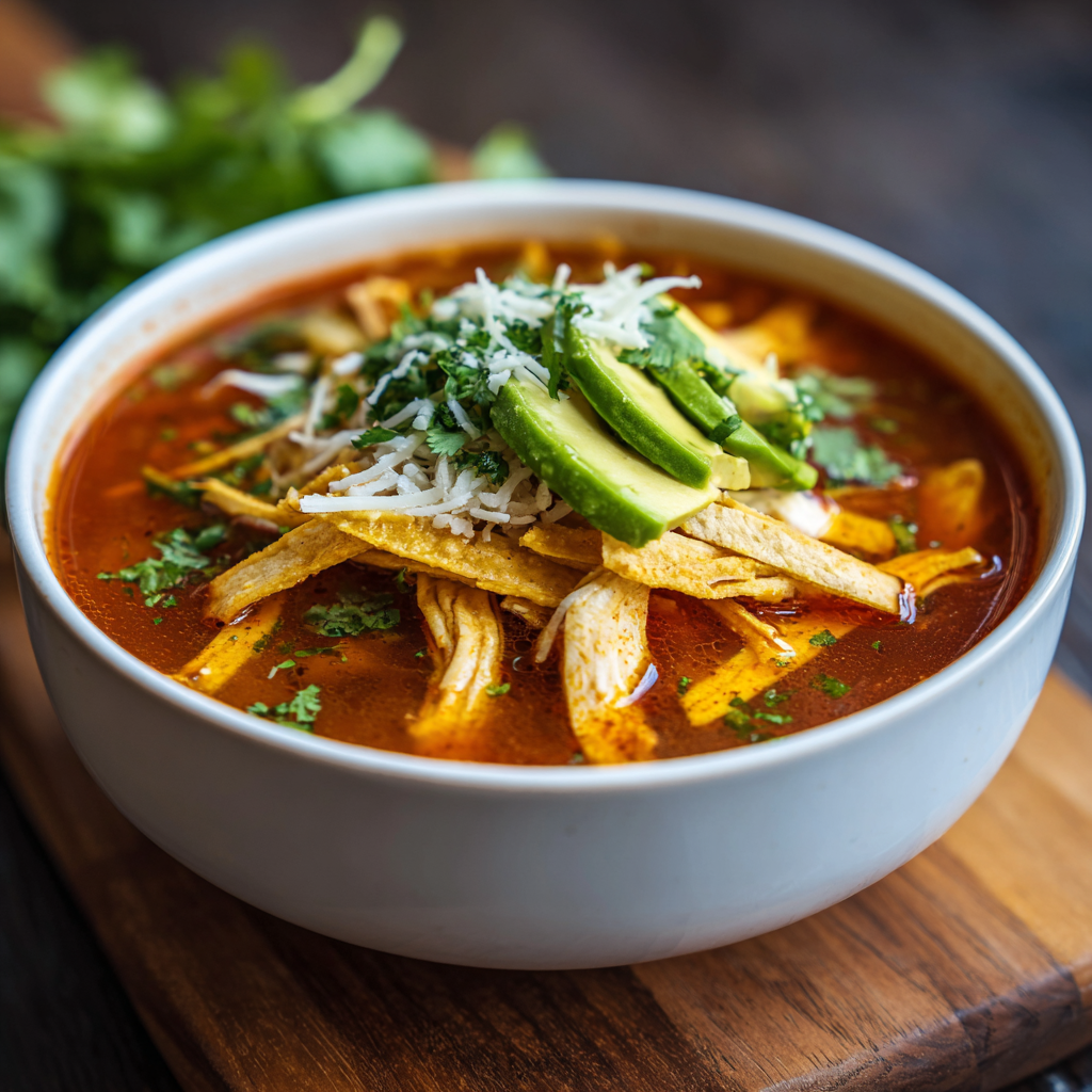 bowl of chicken tortilla soup
