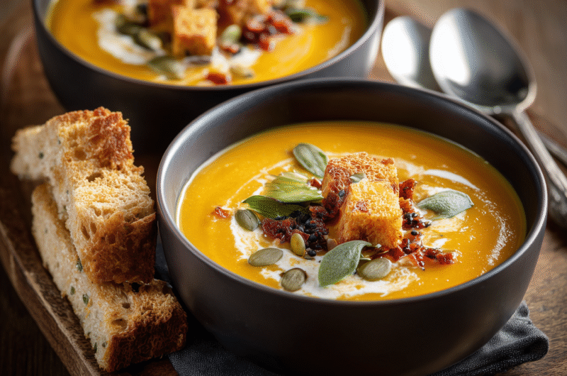 Creamy Pumpkin Soup with Chicken | Cozy Autumn Comfort