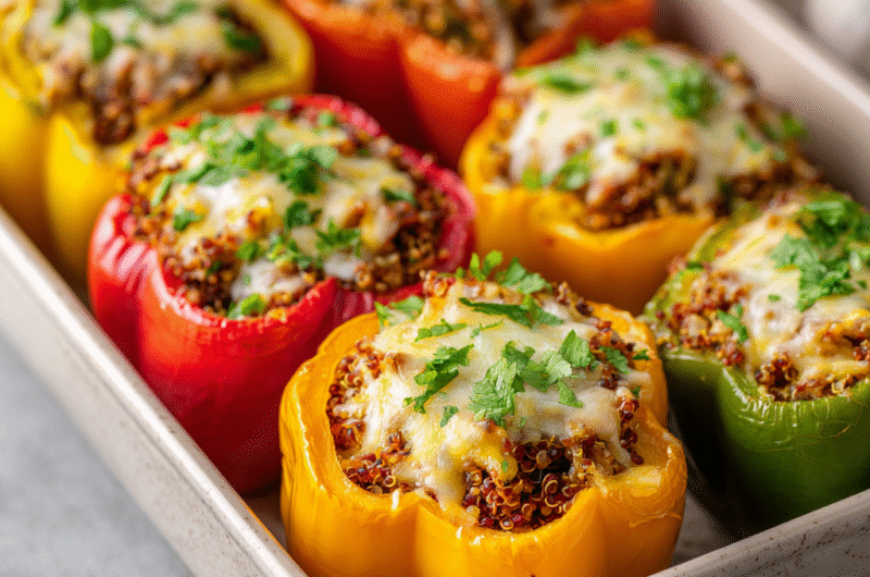 Beef & Quinoa Stuffed Peppers – High Protein Meal Prep