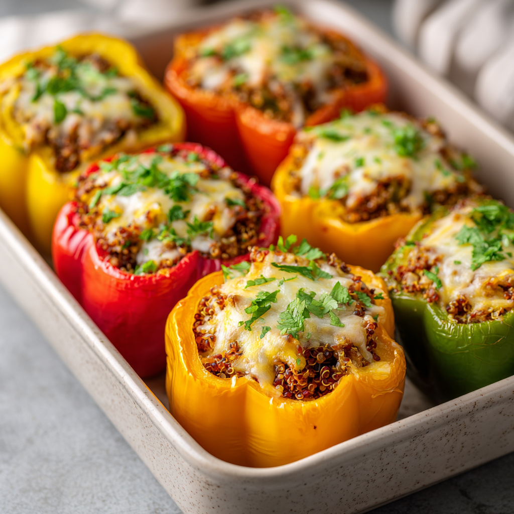 Beef & Quinoa Stuffed Peppers