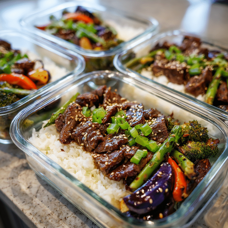 Beef Teriyaki Rice Meal Prep bowls