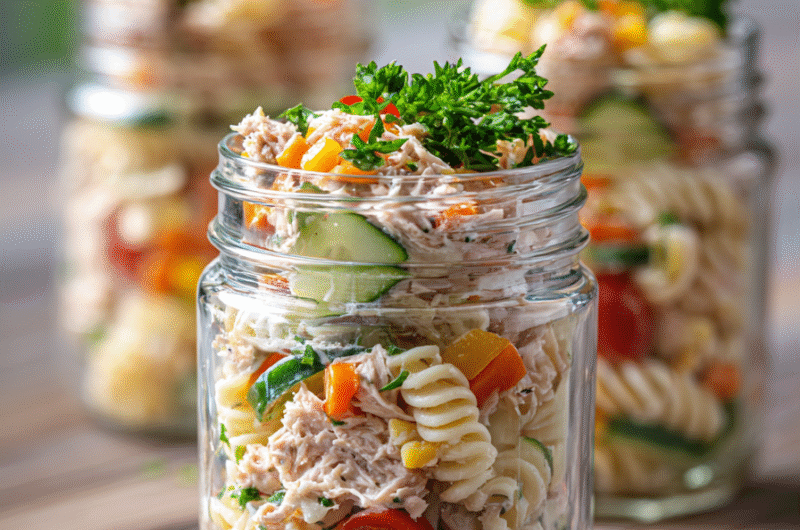 Creamy Tuna Pasta Salad Jars