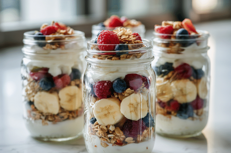 High-Protein Greek Yogurt Parfait Jars – Easy Meal Prep Ideas